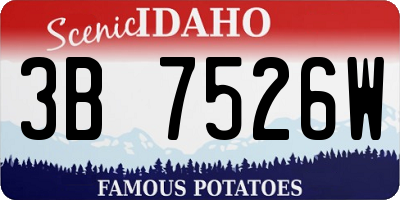 ID license plate 3B7526W