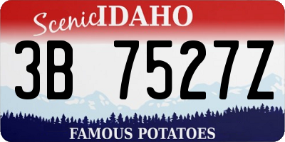 ID license plate 3B7527Z