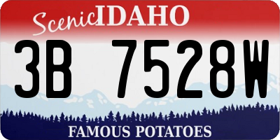ID license plate 3B7528W