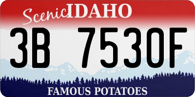 ID license plate 3B7530F