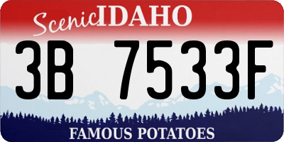 ID license plate 3B7533F