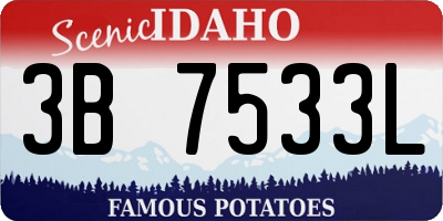 ID license plate 3B7533L