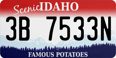 ID license plate 3B7533N