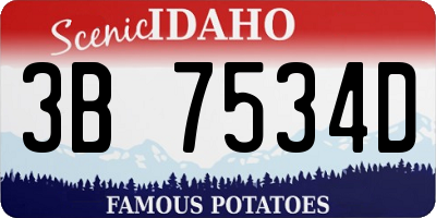 ID license plate 3B7534D