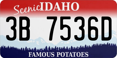 ID license plate 3B7536D