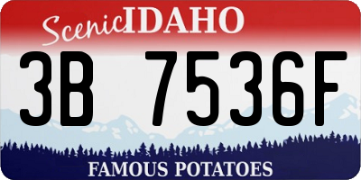 ID license plate 3B7536F