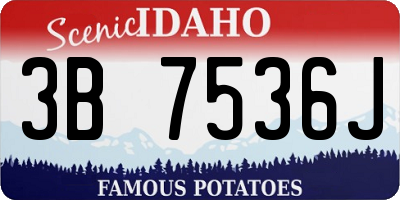 ID license plate 3B7536J