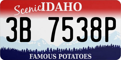 ID license plate 3B7538P