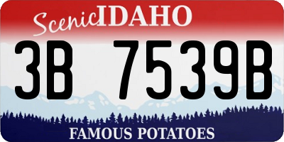 ID license plate 3B7539B