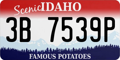 ID license plate 3B7539P
