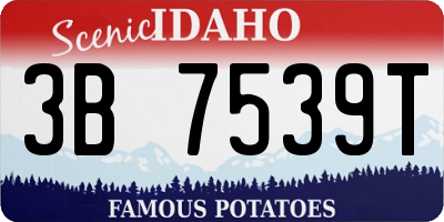 ID license plate 3B7539T