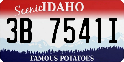 ID license plate 3B7541I