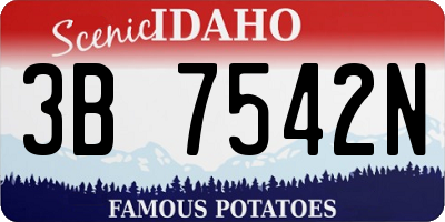 ID license plate 3B7542N