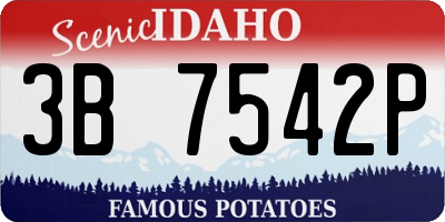 ID license plate 3B7542P