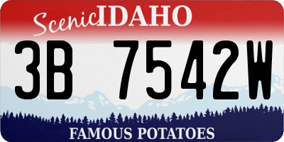 ID license plate 3B7542W