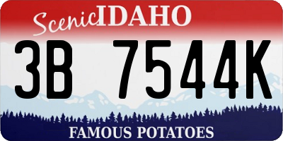 ID license plate 3B7544K