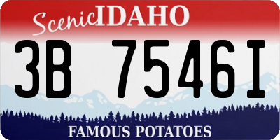 ID license plate 3B7546I