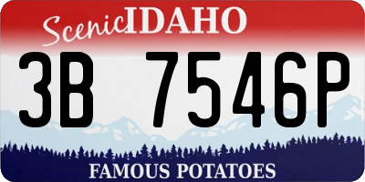 ID license plate 3B7546P