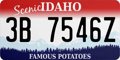 ID license plate 3B7546Z