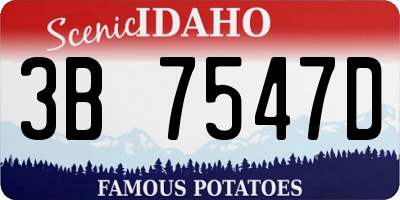 ID license plate 3B7547D