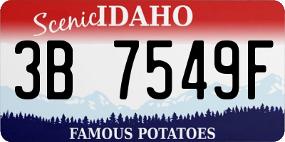ID license plate 3B7549F