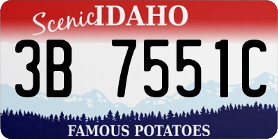 ID license plate 3B7551C