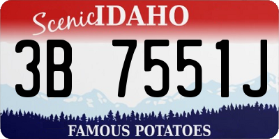 ID license plate 3B7551J