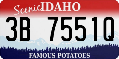 ID license plate 3B7551Q