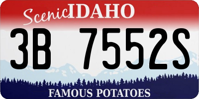 ID license plate 3B7552S