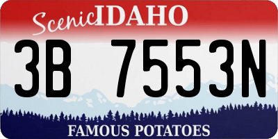 ID license plate 3B7553N