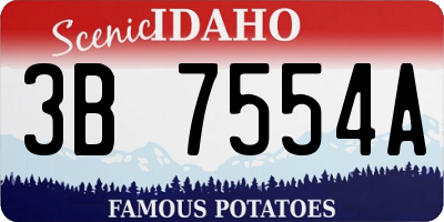 ID license plate 3B7554A