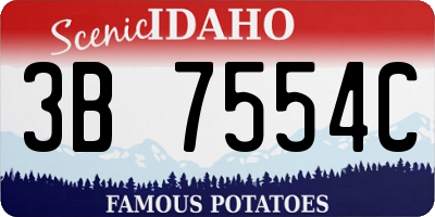 ID license plate 3B7554C
