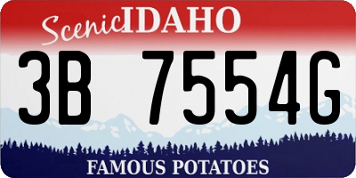 ID license plate 3B7554G