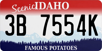 ID license plate 3B7554K