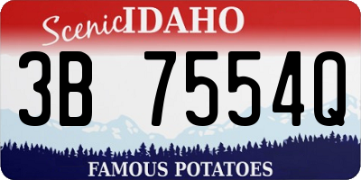 ID license plate 3B7554Q