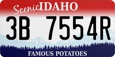 ID license plate 3B7554R