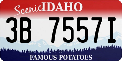ID license plate 3B7557I
