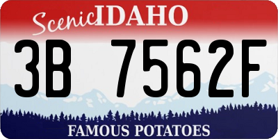 ID license plate 3B7562F