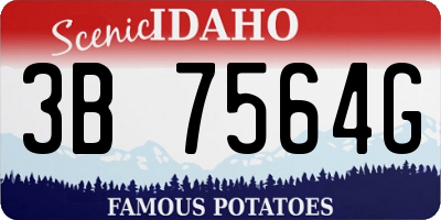ID license plate 3B7564G