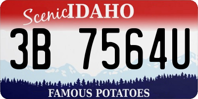 ID license plate 3B7564U