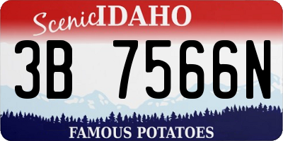 ID license plate 3B7566N