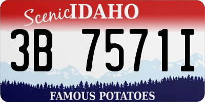 ID license plate 3B7571I