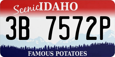 ID license plate 3B7572P