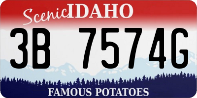 ID license plate 3B7574G