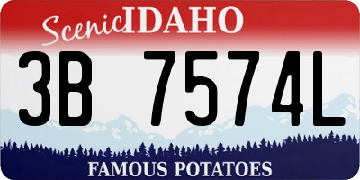 ID license plate 3B7574L