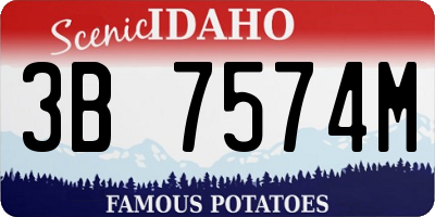 ID license plate 3B7574M