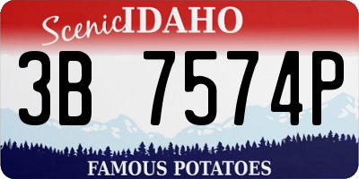 ID license plate 3B7574P