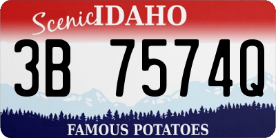 ID license plate 3B7574Q