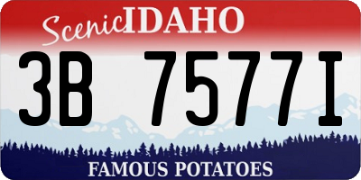 ID license plate 3B7577I