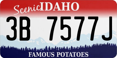 ID license plate 3B7577J